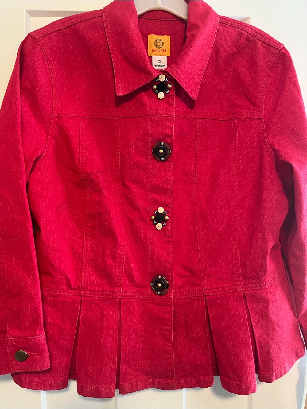 Ruby Red Jacket with Decorative Buttons - Picture 10 of 10